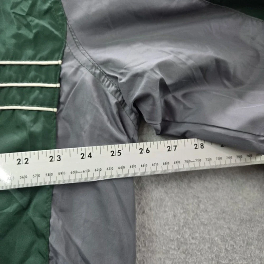 Green Bay Packer Men Jacket XL Green Reebok Full Zip Mock‎ Neck Drawstring Hem